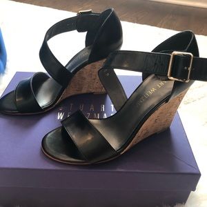Stuart Weitzman Black Lineone Wedge